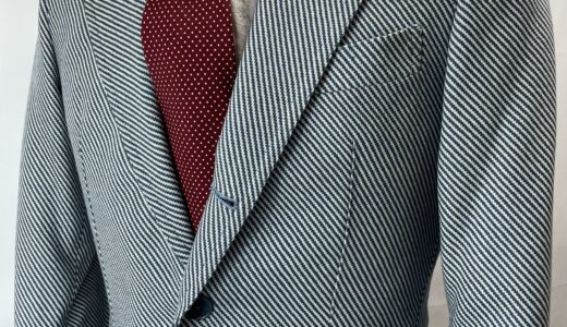 【Sarto Amato アマート】技巧ビスポーク注文服 手仕事ナポリ仕立て 斜縞ストライプ柄ジャケット 44位