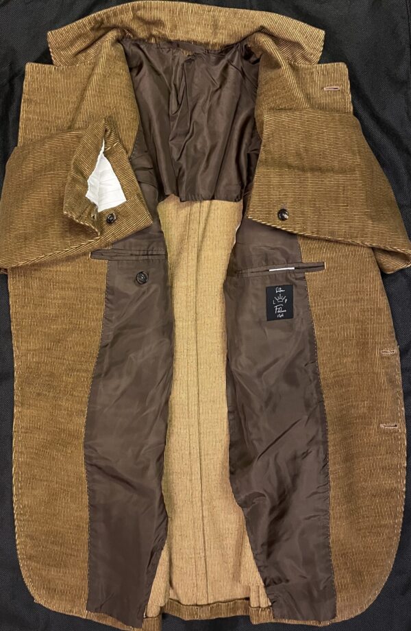 【Sartoria Felice Luigi Panico】手仕事ナポリ仕立て 洒脱なコーデュロイ綿ジャケット 50 薄茶{sold out thanks!} - 画像 (5)