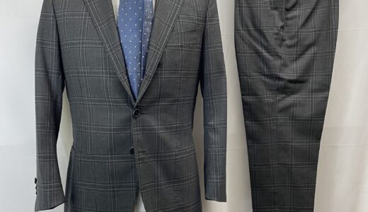 【COSTANTINO コスタンティーノ】最高峰ナポリ仕立て ビスポーク注文服 大判チェック柄ジャケット＆パンツ グレースーツ 42～44