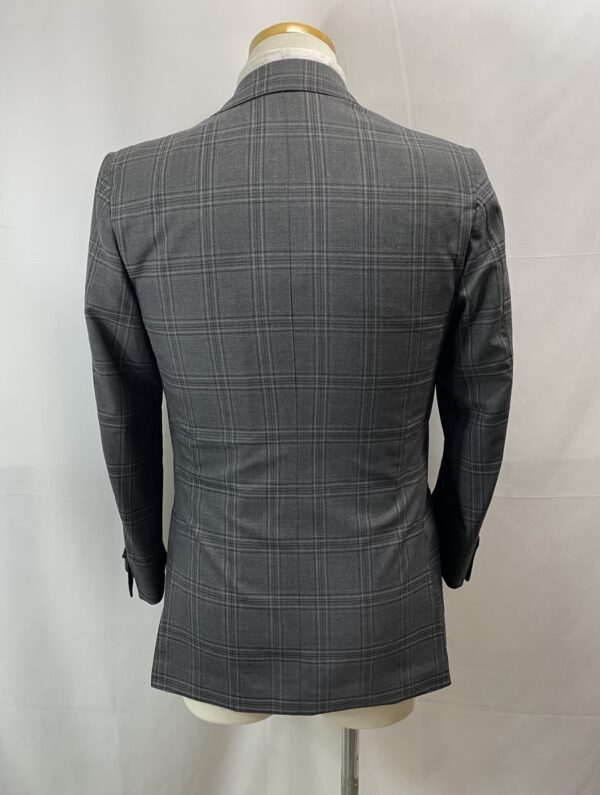 【COSTANTINO コスタンティーノ】最高峰ナポリ仕立て ビスポーク注文服 大判チェック柄ジャケット＆パンツ グレースーツ 42～44 - 画像 (4)