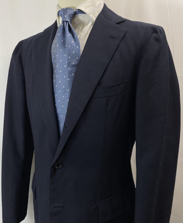 【Sartoria Formosa フォルモサ】最高峰ナポリ仕立て ビスポーク注文服 合い物 定番ネイビースーツ 紺無地 46～48 - 画像 (2)