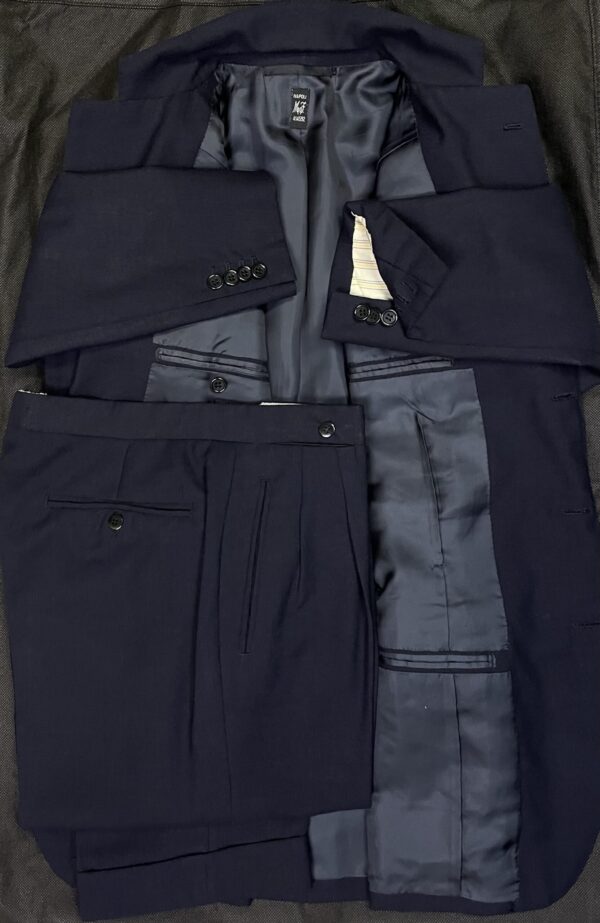 【Sartoria Formosa フォルモサ】最高峰ナポリ仕立て ビスポーク注文服 合い物 定番ネイビースーツ 紺無地 46～48 - 画像 (4)