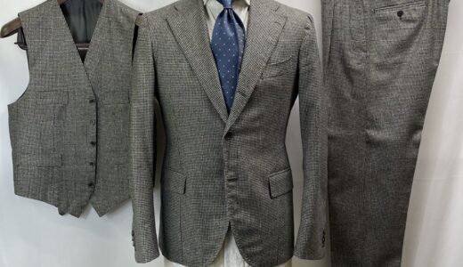 【Sartoria Formosa フォルモサ】最高峰ナポリ仕立て ビスポーク注文服 スリーピース 千鳥格子柄スーツ 44～46