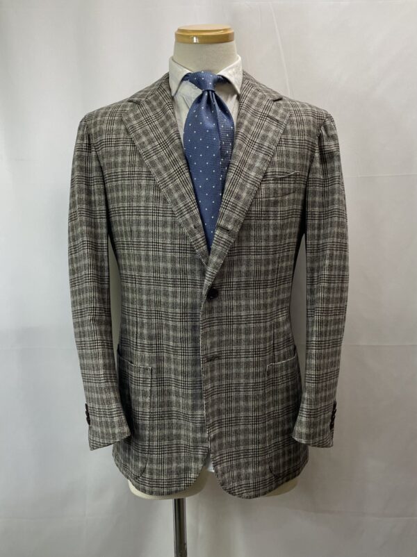 【SARTORIA SABINO サビーノ】優良ナポリ仕立て 秋冬向け チェック格子柄 ライトツイード ジャケット 50 - 画像 (3)