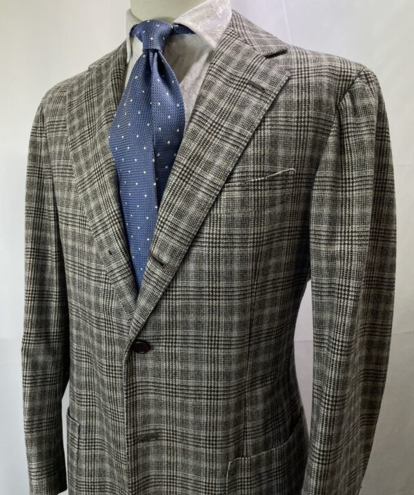 【SARTORIA SABINO サビーノ】優良ナポリ仕立て 秋冬向け チェック格子柄 ライトツイード ジャケット 50