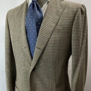 【SARTORIA SABINO サビーノ】優良ナポリ仕立て 合い物 小格子チェック柄 軽快ジャケット 46