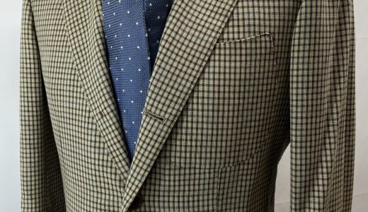 【SARTORIA SABINO サビーノ】優良ナポリ仕立て 合い物 小格子チェック柄 軽快ジャケット 46