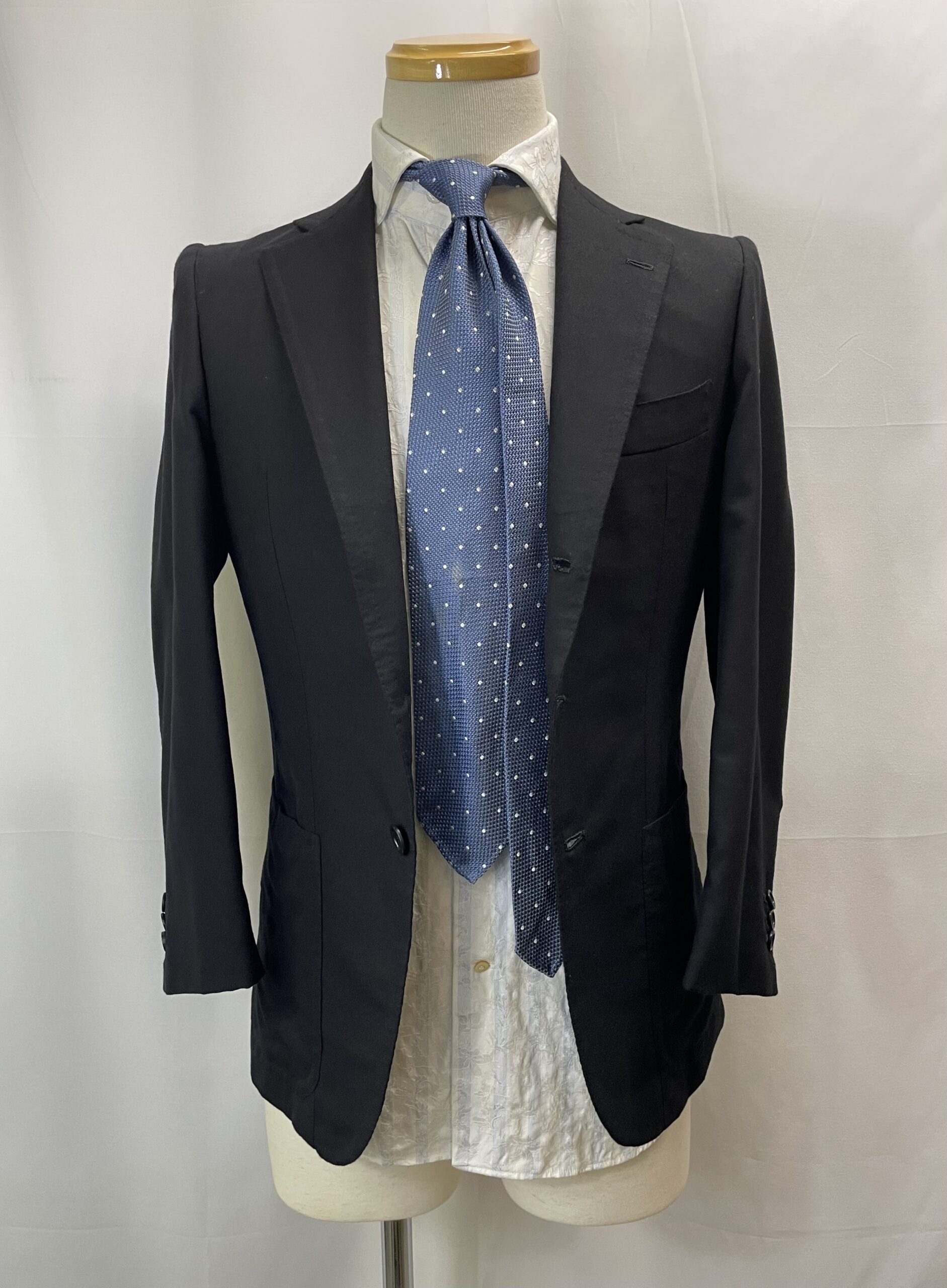 【COSTANTINO コスタンティーノ】ビスポーク注文服 究極Vicunaビキューナ生地 一生物 ネイビージャケット 42~44 XS 濃紺無地