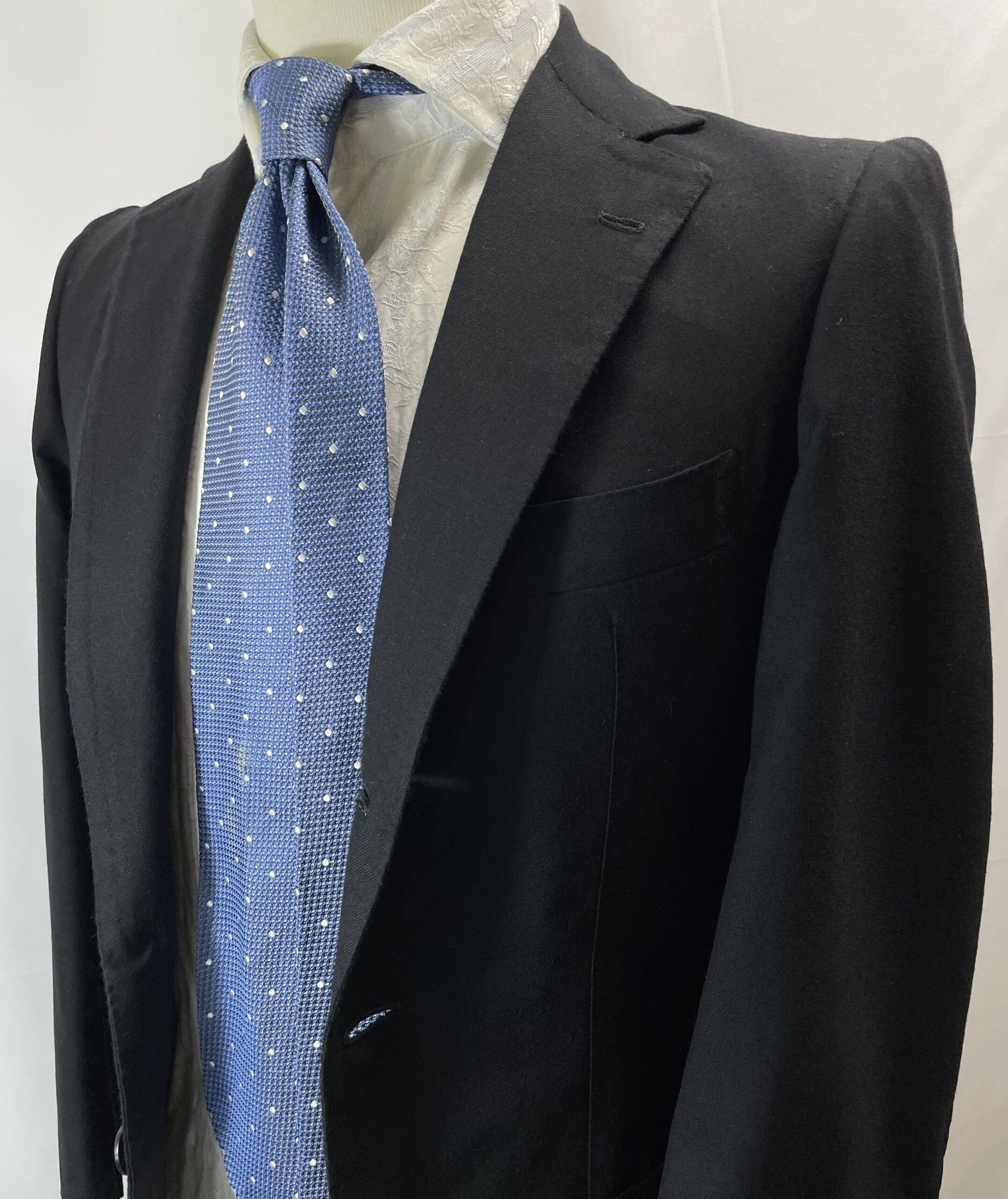【COSTANTINO コスタンティーノ】ビスポーク注文服 究極Vicunaビキューナ生地 一生物 ネイビージャケット 42~44 XS 濃紺無地 - 画像 (2)