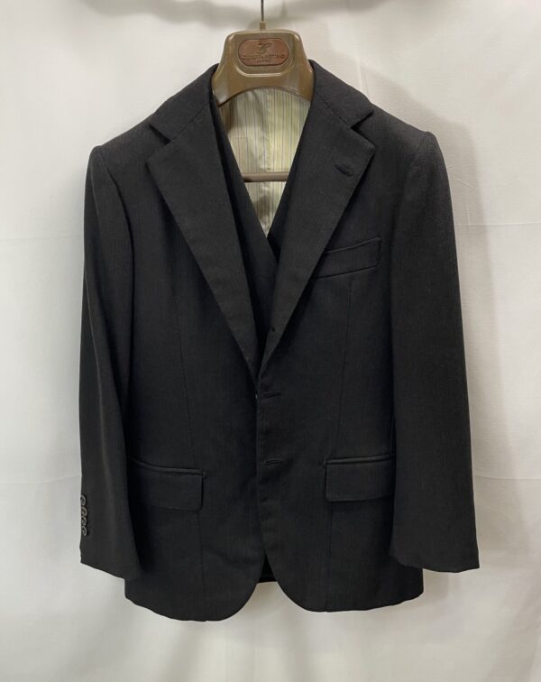【COSTANTINO コスタンティーノ】ビスポーク注文服 ヴィンテージ生地 3Pスリーピース ダークグレースーツ 42～44{sold out thanks!} - 画像 (5)