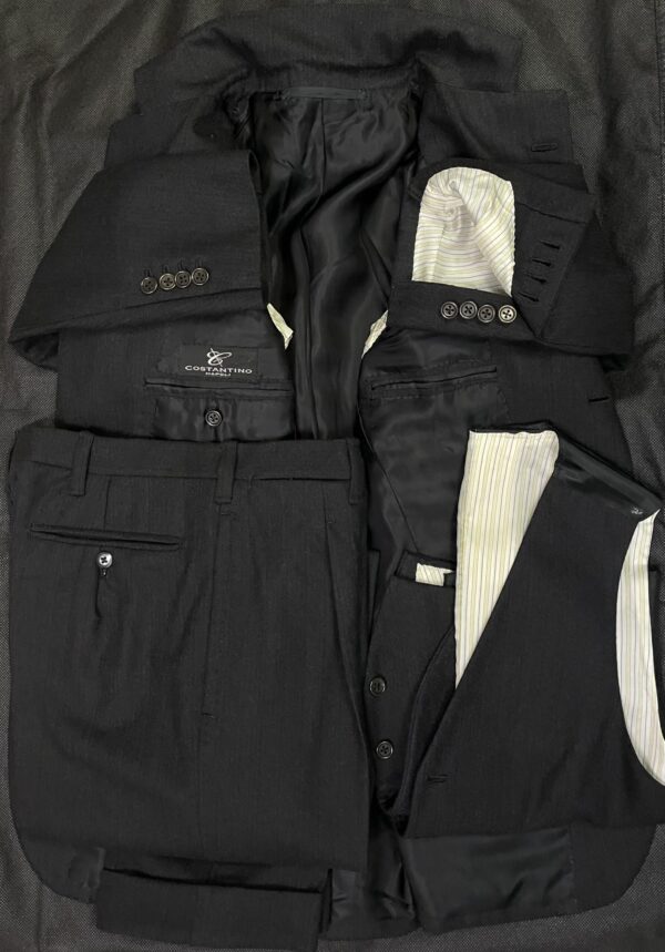 【COSTANTINO コスタンティーノ】ビスポーク注文服 ヴィンテージ生地 3Pスリーピース ダークグレースーツ 42～44{sold out thanks!} - 画像 (6)