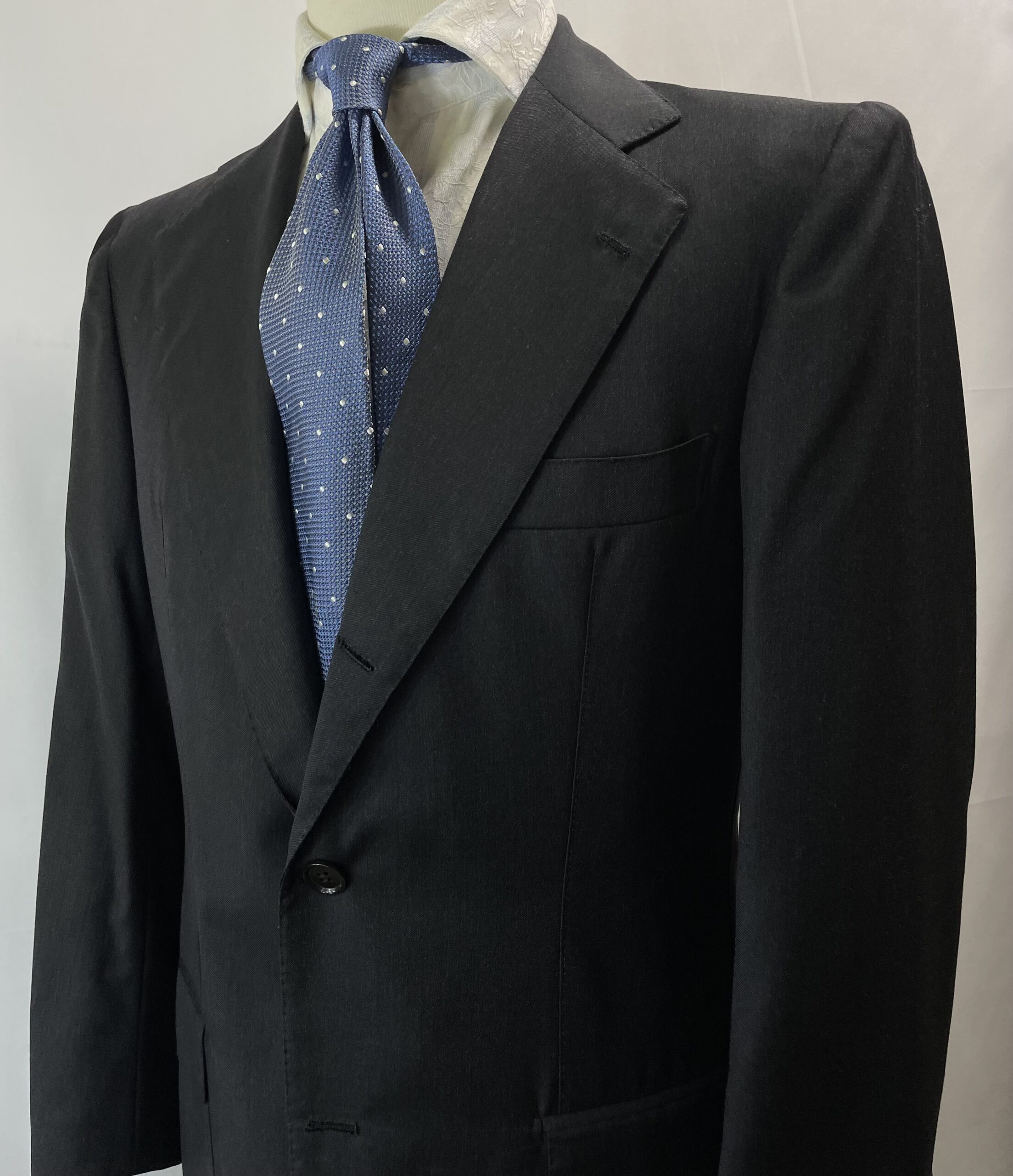 【Sartoria Formosa フォルモサ】最高峰ナポリ仕立て ビスポーク注文服 合い物 定番グレースーツ 46~48 灰色無地 - 画像 (2)