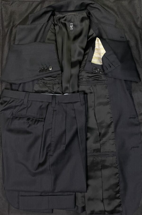 【Sartoria Formosa フォルモサ】最高峰ナポリ仕立て ビスポーク注文服 合い物 定番グレースーツ 46～48 灰色無地 - 画像 (4)