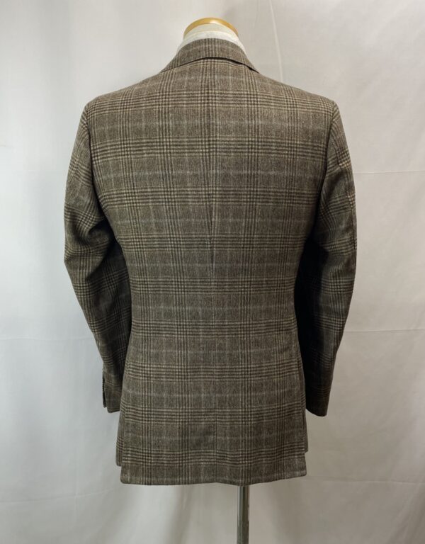 【Sartoria Formosa フォルモサ】最高峰ナポリ仕立て ビスポーク注文服 極上カシミヤ 格子柄ジャケット 46～48 茶 - 画像 (3)