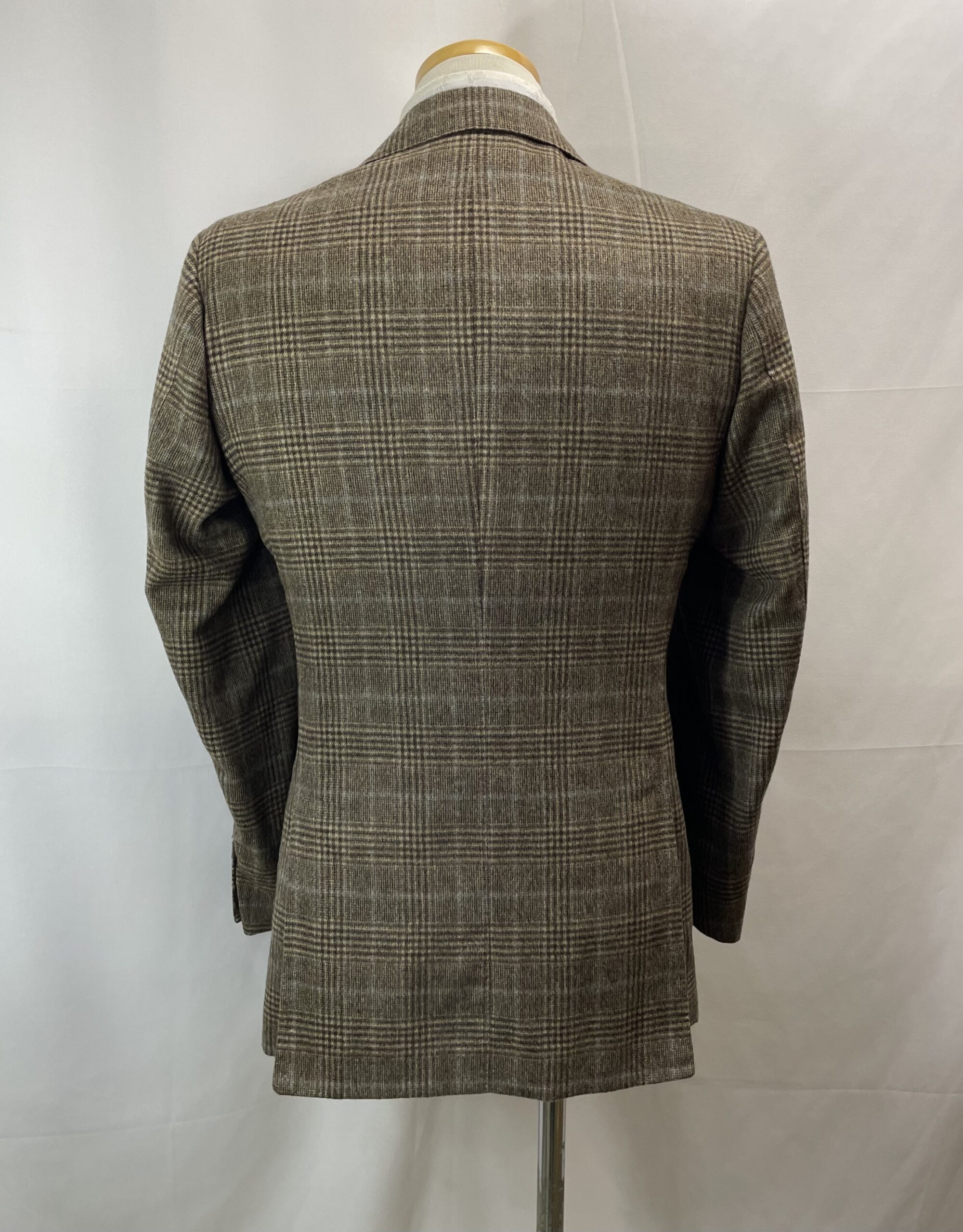 【Sartoria Formosa フォルモサ】最高峰ナポリ仕立て ビスポーク注文服 極上カシミヤ 格子柄ジャケット 46~48 茶 - 画像 (3)