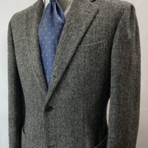 【SARTORIA SABINO サビーノ】手仕事ナポリ仕立て 秋冬向け ヘリンボーン織柄 ハリスツイード ジャケット 46