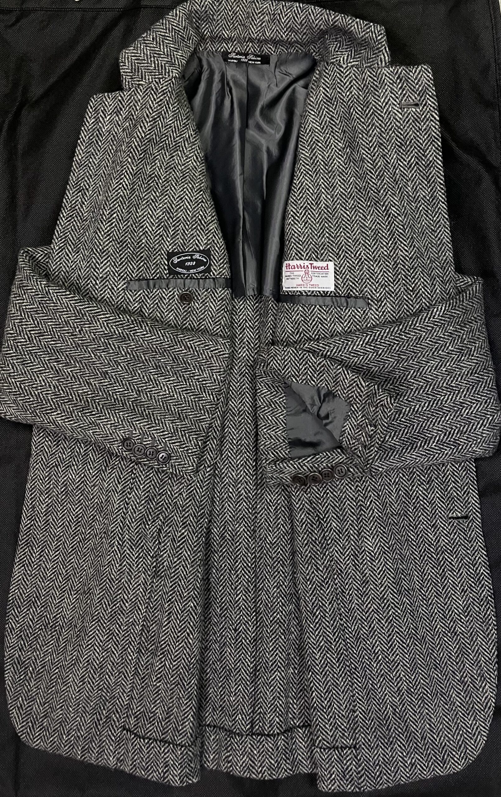 【SARTORIA SABINO サビーノ】手仕事ナポリ仕立て 秋冬向け ヘリンボーン織柄 ハリスツイード ジャケット 46 - 画像 (5)