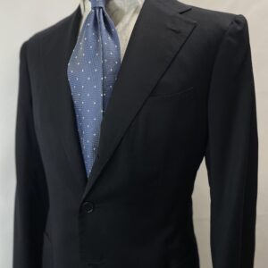 【Pirozzi ピロッツィ】ナポリ四天王 貴重スミズーラ注文服 合い物 定番ネイビージャケット 44～46 濃紺無地{sold out thanks!}