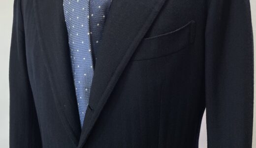 【Pirozzi ピロッツィ】ナポリ四天王 貴重スミズーラ注文服 秋冬向けカシミヤ混毛 定番ネイビージャケット 46～48 濃紺