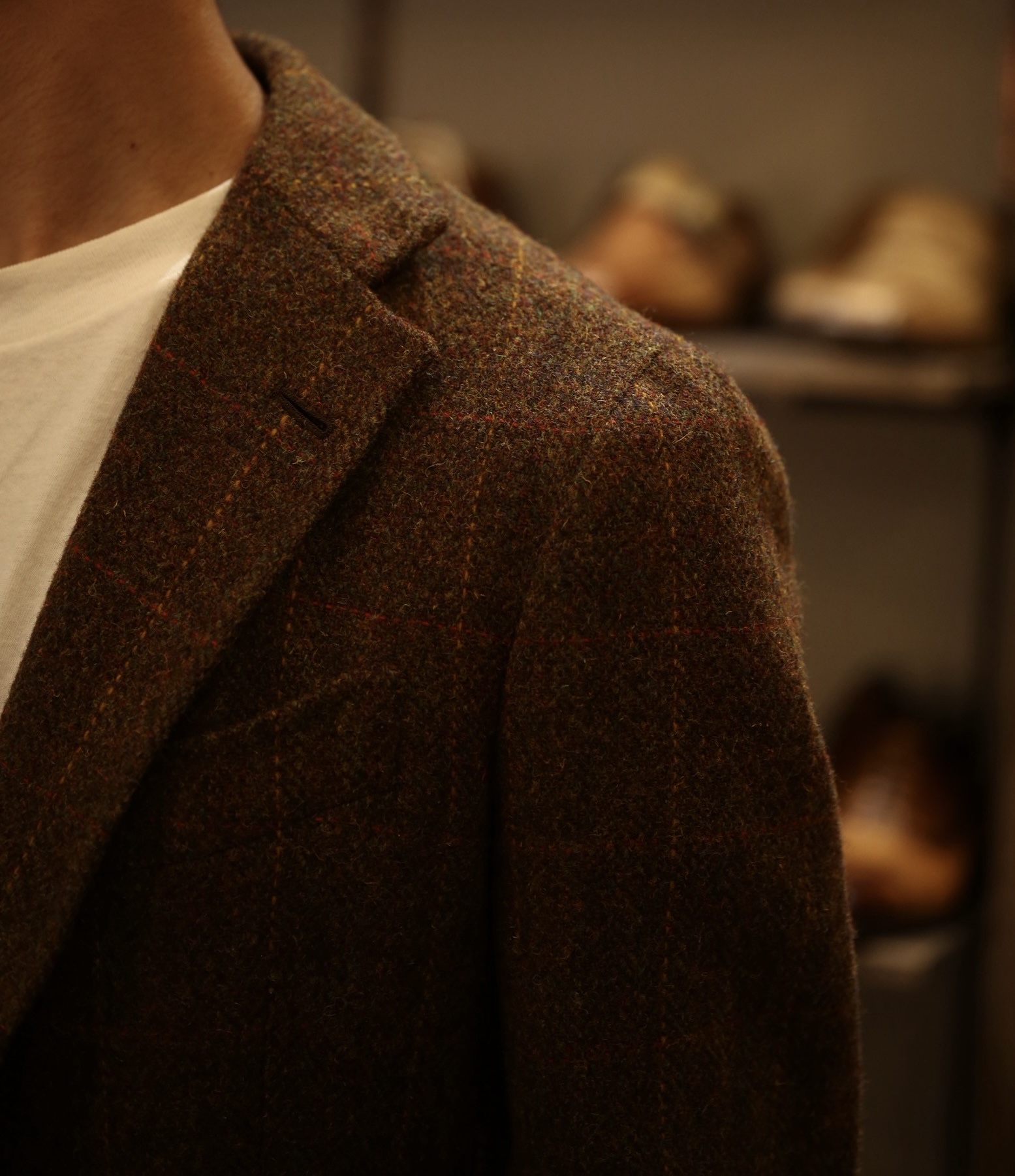 【Leonardi レオナルディ】手仕事ナポリ仕立て スミズーラ注文服 秋冬向け ツイードジャケット 42~44 - 画像 (8)