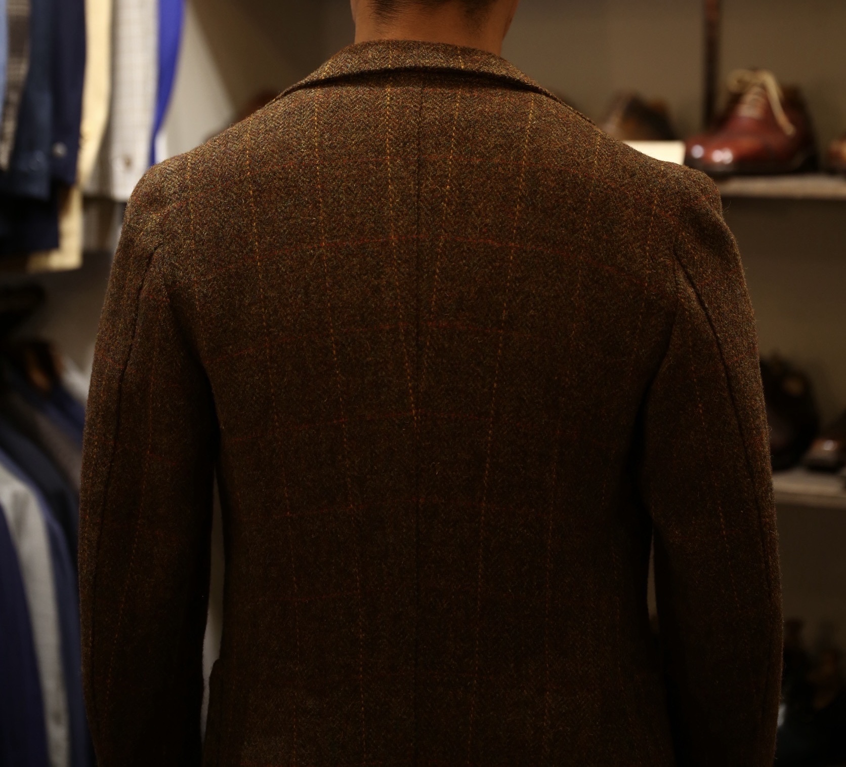 【Leonardi レオナルディ】手仕事ナポリ仕立て スミズーラ注文服 秋冬向け ツイードジャケット 42~44 - 画像 (10)