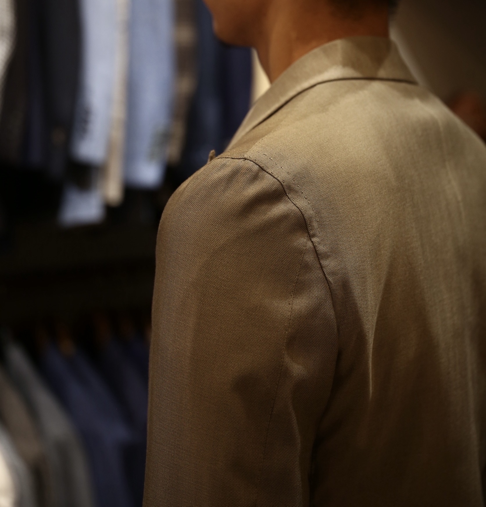 【Sartoria Manna マンナ】技巧ビスポーク注文服 手仕事ナポリ仕立て 絹毛150s ダブルジャケット 42~44 - 画像 (9)