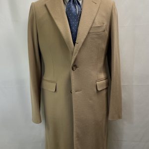 【Valditaro ヴァルディタロ(caruso製)】ロロピアーナ良質カシミヤ混ウール 定番チェスターコート 46~48 薄茶色