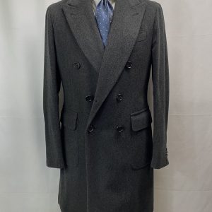 【Valditaro ヴァルディタロ(caruso製)】LoroPiana良質カシミヤ混毛 人気ダブルチェスターコート ポロコート 44~46 グレー