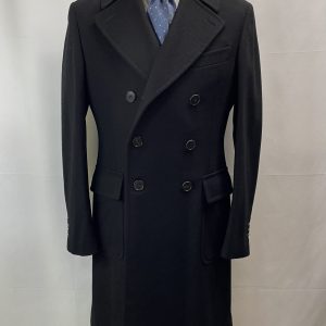 【Belvest ベルベスト】良質カシミヤ混ウール 美麗アルスターコート 48 濃紺色