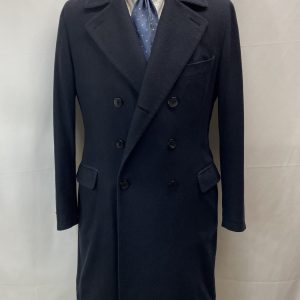 【Belvest ベルベスト】贅沢カシミヤ100% 美麗ダブルチェスターコート 50~52 紺色無地