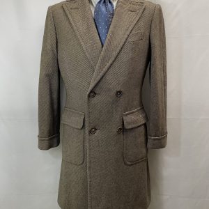 【Sartoria Parma × BEAMS F】caruso製 良質カシミヤ混毛 美麗ポロコート 42~44 薄茶色{sold out thanks!}