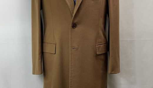【COSTANTINO コスタンティーノ】技巧ナポリ仕立てビスポーク注文服 カシミヤ100% チェスターコート 薄茶色 48～50