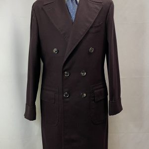 【チャルディ CIARDI】未使用品 ナポリ仕立て頂上 究極の美麗アルスターコート 48～50 ボルドー赤茶色