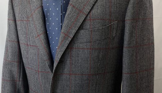 【Cesare Attolini アットリーニ】優良ナポリ仕立て 秋冬向け 橙ウインドーペン柄グレージャケット 46