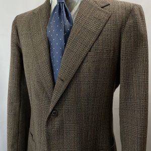 【PANICO パニコ】ナポリ生き神サルト ビスポーク注文服 ヴィンテージウール 格子柄ジャケット 48位 薄茶色{sold out thanks‼︎}