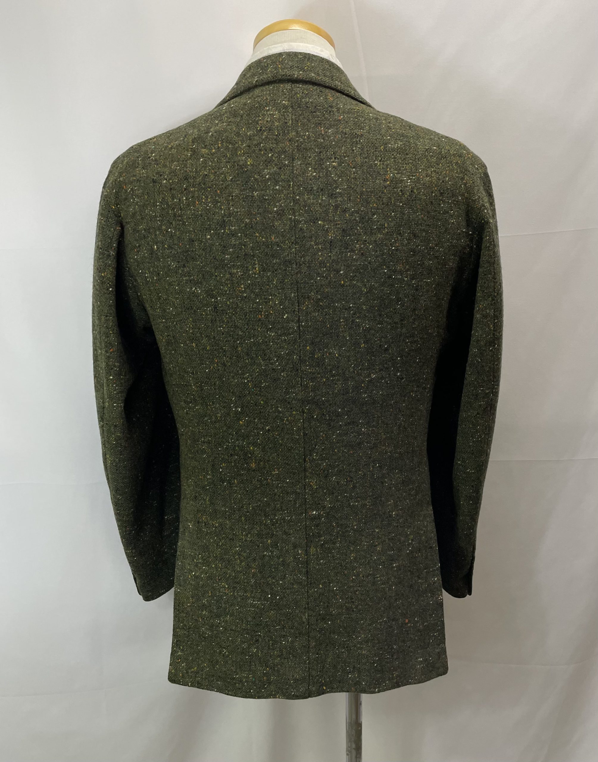 【PANICO パニコ】ナポリ生き神サルト ビスポーク注文服 秋冬向けホームスパン織りツイードジャケット 50~52 濃緑色 - 画像 (3)