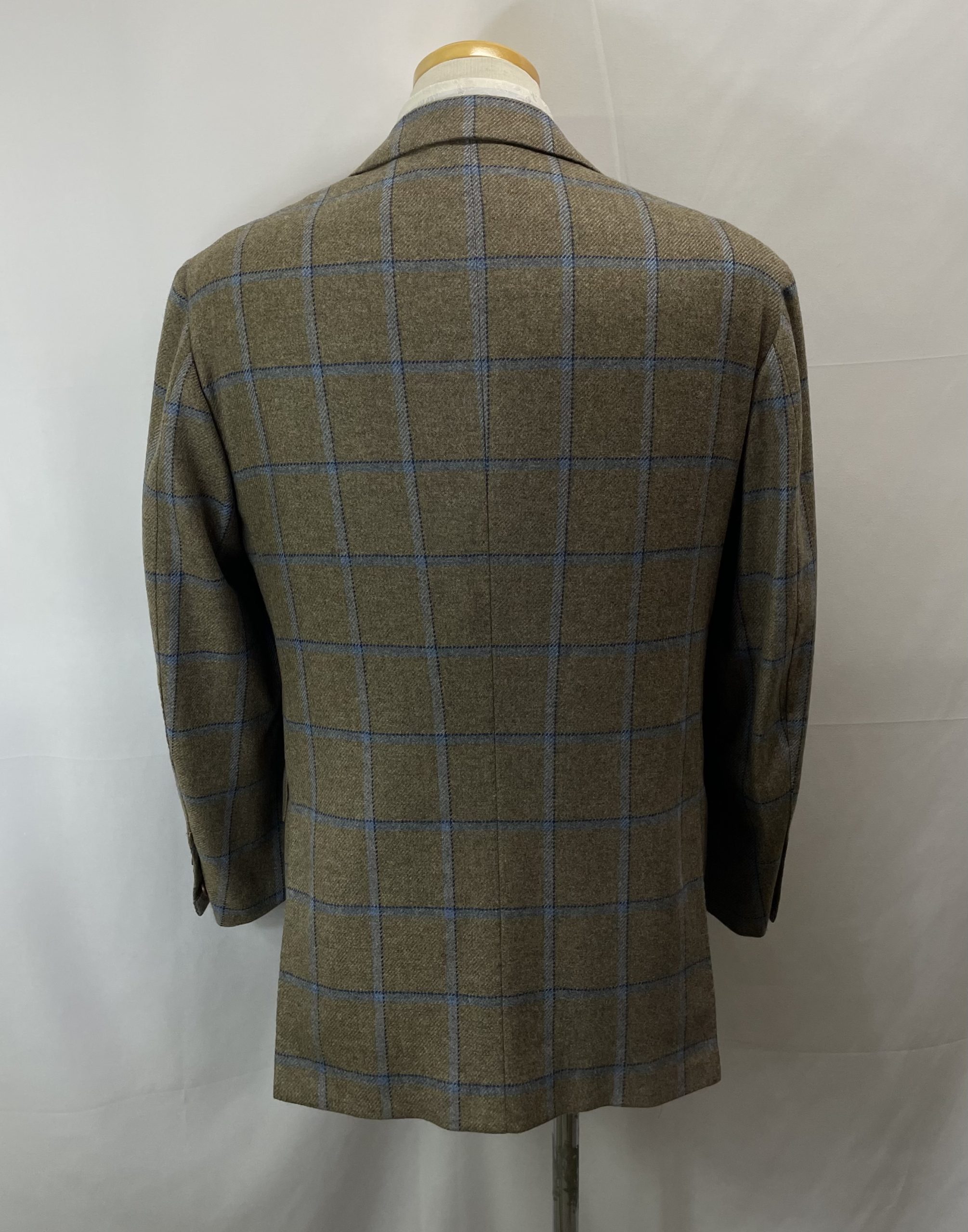 【Kiton キトン】秋冬向け 贅沢カシミヤ100% ウインドーペン格子柄ジャケット 50 52 ベージュ色 - 画像 (3)