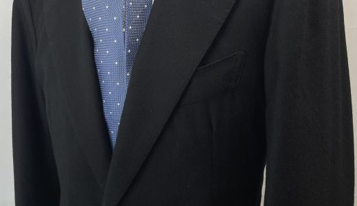 【ORAZIO LUCIANO オラツィオ ルチアーノ】秋冬向けウール 芯地無しアンコン仕立て ピークドラペルジャケット 52 MTO ブラック黒色