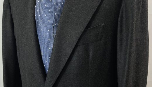 【ORAZIO LUCIANO オラツィオ ルチアーノ】秋冬向けウール 芯地無しアンコン仕立て ピークドラペルジャケット 52 MTO グレー色