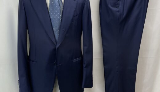 【CIARDI チャルディ】ナポリ仕立て頂上サルトリア 合い物 定番ネイビースーツ 紺無地 48