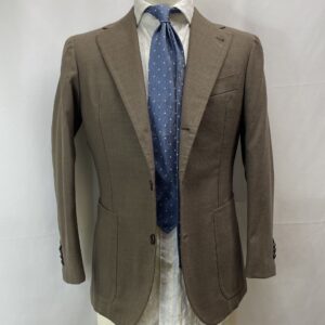 【Solito ソリート】ナポリ至高サルト ビスポーク注文服 春夏向けウール ジャケット 42～44 薄茶色