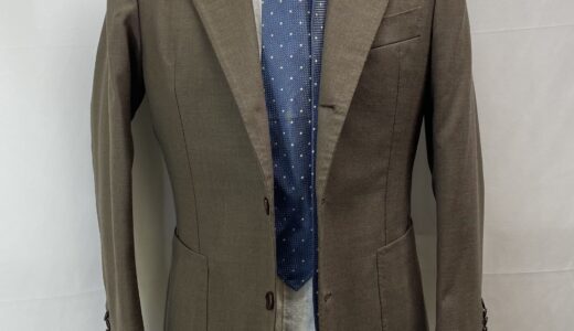 【Solito ソリート】ナポリ至高サルト ビスポーク注文服 春夏向けウール ジャケット 42～44 薄茶色