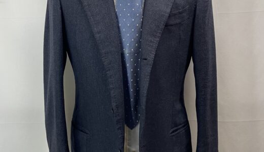【Solito ソリート】ナポリ至高サルト ビスポーク注文服 秋冬向け 定番ネイビージャケット 44～46 紺色