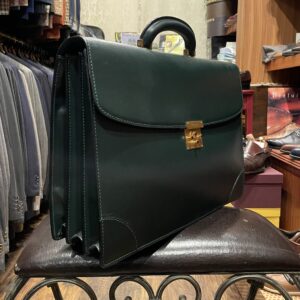 【valextra バレクストラ】名作シャーロックホームズキー 3室ブリーフケース 濃緑 ビジネスバッグ鞄{sold out thanks!}