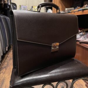 【ALFREDO BERETTA ベレッタ】本革グレインレザー 上質ブリーフケース鞄 2室ビジネスバッグ 濃茶色