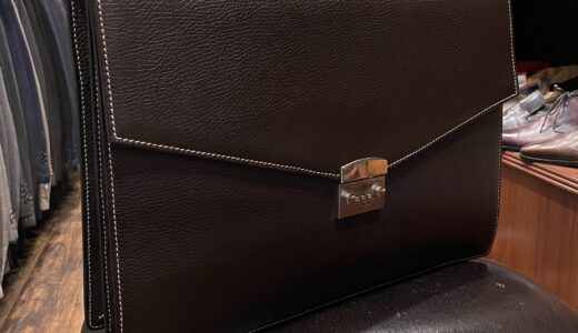 【ALFREDO BERETTA ベレッタ】本革グレインレザー 上質ブリーフケース鞄 2室ビジネスバッグ 濃茶色