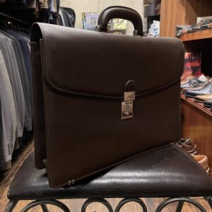 【DELLGA デルガ】本革グレインレザー 上質ブリーフケース 3室ビジネスバッグ鞄 濃茶色