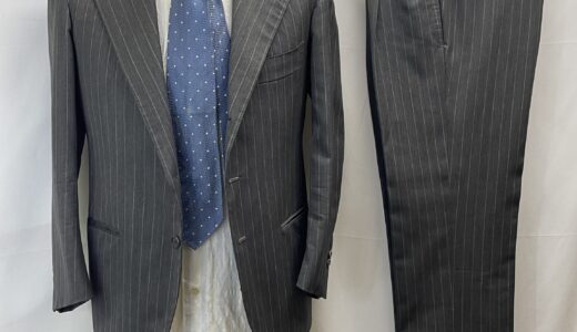【G.SEMINARA セミナーラ】フィレンツェ仕立てビスポーク注文服 ストライプ柄グレースーツ 42～44