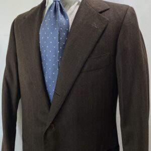 【Luigi P.Cappelli ルイジ パオロ カペッリ】フィレンツェ仕立て 合い物カシミヤ生地 ジャケット 46～48 茶色