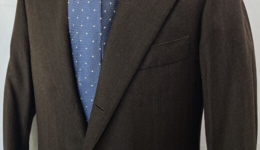 【Luigi P.Cappelli ルイジ パオロ カペッリ】フィレンツェ仕立て 合い物カシミヤ生地 ジャケット 46～48 茶色